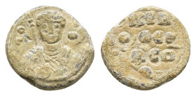 BYZANTINE LEAD SEAL.(Circa 7th-11th Century).Pb.

Condition : Good very fine.

Weight : 4.64 gr
Diameter : 16 mm
