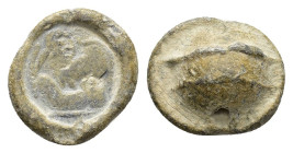 ANONYMOUS LEAD SEAL.(1st-3rd Centuries).Pb.

Condition : Good very fine.

Weight : 5.92 gr
Diameter : 18 mm