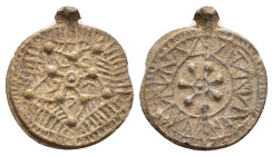 BYZANTINE LEAD SEAL.(Circa 7th-11th Century).Pb.

Condition : Good very fine.

Weight : 6.45 gr
Diameter : 23 mm