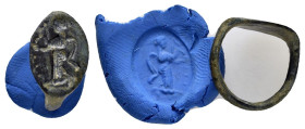ANCIENT BYZANTINE BRONZE RING.(3rd–4th centuries).Ae.

Condition : Good very fine.

Weight : 2.42 gr
Diameter : 20 mm