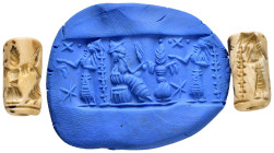 SUMERIAN.Stone cylinder seal.emdet Nasr Period.(circa 3100-2900 BC).

Condition : Good very fine.

Weight : 4.96 gr
Diameter : 21 mm