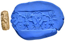 SUMERIAN.Stone cylinder seal.emdet Nasr Period.(circa 3100-2900 BC).

Condition : Good very fine.

Weight : 3.23 gr
Diameter : 21 mm