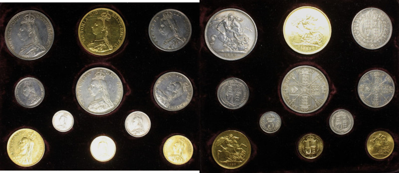 GREAT BRITAIN Victoria (1837-1901) “Jubilee” Set 1887. 11 pieces. In gold 5 poun...