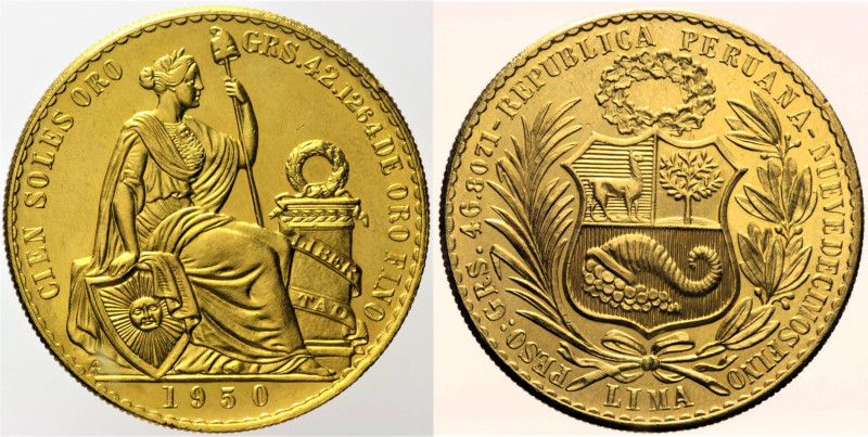 PERU' - Repubblica - 100 Soles 1950 Lima, Fr. 78 Mintage: Only 1176 pieces. AU O...