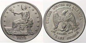 USA Repubblica Federale (1789 - ) Trade dollar 1873 KM108 AG Silver gr. 27,3

qSPL