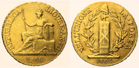 GENOVA - Repubblica Ligure (1798-1805) - 96 Lire 1804VII - Gig. 4 - R - AU Oro - gr 25,3

BB/SPL