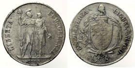 GENOVA - Repubblica Ligure (1798-1805) - 8 Lire 1799 II - Gig. 12 - RR - AG - gr 32,80

BB+