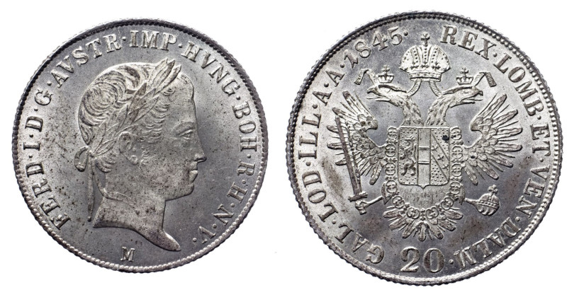 MILANO - Regno Lombardo Veneto Ferdinando I d’Asburgo Lorena (1835-1848) 20 Kreu...