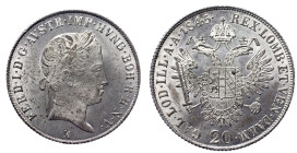 MILANO - Regno Lombardo Veneto Ferdinando I d’Asburgo Lorena (1835-1848) 20 Kreuzer 1845 Gig 128 AG In Slab NGC MS 64

MS 64