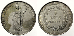 MILANO Governo Provvisorio di Lombardia (1848) 5 Lire 1848 Gig. 3 AG gr. 24,95

BB