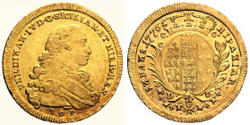 NAPOLI Ferdinando IV di Borbone (1759-1816) 6 Ducati 1776 Gig 24bis RR AU Oro Gold gr 8,78 Microcolpetti al bordo. Metallo molto fresco

SPL+