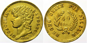 NAPOLI Gioacchino Napoleone Murat (1808-1815) 40 Lire 1813 Gig 8 NC AU Oro Gold gr. 12,82 Di buona qualità per il tipo

qSPL