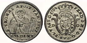 PARMA Ferdinando I di Borbone (1765-1802) 20 Soldi o Lira 1794 MIR 1081/6 MI gr 4,10 Argentatura integra

qFDC