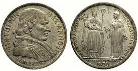 Roma Stato Pontificio - Pio VIII (1829-1830) - 30 Baiocchi 1830 II Gig. 3 R gr 7,94 Moneta in stato zecca con patina di monetiere su fondi lucenti

...