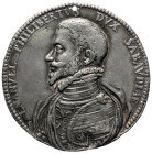 EMANUELE FILIBERTO (1528-1580) - Medaglia uniface in piombo, s.d. (circa 1559) - Opus - U.diS. Tav. 44 n. 11 (per il D/). Ø 50mm, gr 17,48, Pb, Molto ...