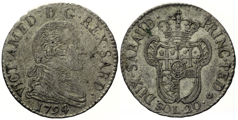 REGNO DI SARDEGNA - VITTORIO AMEDEO III (1773-1796) 20 Soldi 1794 Torino Mont. 3...
