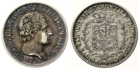 REGNO DI SARDEGNA CARLO FELICE (1821-1831) Lira 1829 Genova Gig 81 R AG - gr. 4,9 Bella patina 

BB