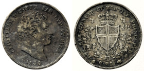 REGNO DI SARDEGNA CARLO FELICE (1821-1831) 25 Centesimi 1830 Torino Gig 105 RR AG - gr. 1,23 

MB/BB