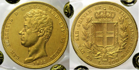 REGNO DI SARDEGNA CARLO ALBERTO (1831-1849) - 100 Lire 1832 Genova - Gig. 1 - AU Oro Gold. Periziata da Angelo Bazzoni SPL/FDC

SPL/FDC
