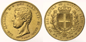 REGNO DI SARDEGNA CARLO ALBERTO (1831-1849) - 100 Lire 1840 Genova - Gig. 31 AU Oro - gr 32,25

BB/SPL