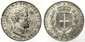 REGNO DI SARDEGNA CARLO ALBERTO (1831-1849) - 5 Lire 1844 Genova - Gig. 79 AG - gr 24,90

qSPL/SPL