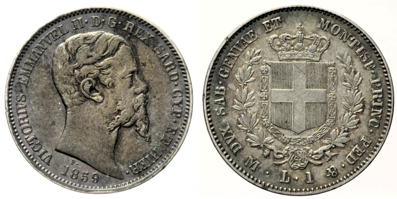 REGNO DI SARDEGNA VITTORIO EMANUELE II (1849-1861) - Lira 1859 Milano - Gig. 73 ...