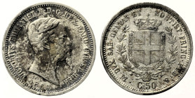 REGNO DI SARDEGNA VITTORIO EMANUELE II (1849-1861) - 50 Centesimi 1860 M Milano - Gig. 87 NC AG - gr 2,52

SPL+