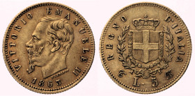 REGNO D’ITALIA VITTORIO EMANUELE II (1861-1878) - 5 lire 1863 Torino - Gig. 29 - Au Oro - gr. 1,61

BB/SPL