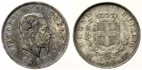 REGNO D’ITALIA VITTORIO EMANUELE II (1861-1878) - Lira 1867 Milano Stemma - Gig. 66 AG - gr. 5,07 Conservazione eccezionale

FDC