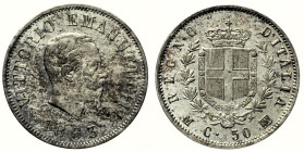 REGNO D’ITALIA VITTORIO EMANUELE II (1861-1878) - 50 Centesimi 1863 Milano Stemma - Gig. 68 R AG - gr. 2,52 Fondi lucenti. Conservazione eccezionale
...