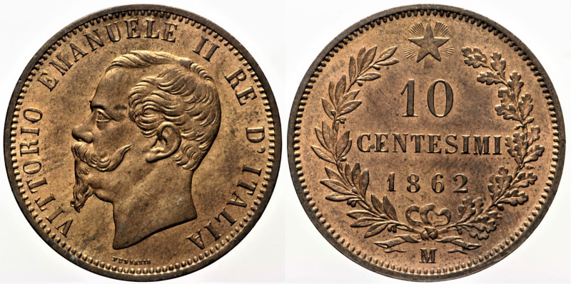 REGNO D’ITALIA VITTORIO EMANUELE II (1861-1878) - 10 Centesimi 1862 M Milano Gig...