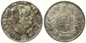 REGNO D’ITALIA UMBERTO I (1878-1900) Lira 1884 R Roma Gig 36 NC AG gr. 5,01 Bellissima patina iridescente su fondi lucenti. Conservazione eccezionale...