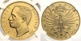 REGNO D’ITALIA VITTORIO EMANUELE III (1900-1943) 100 Lire 1905 Roma Gig 2 RR AU Oro Gold In Slab NGC MS 61

MS 61