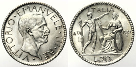 REGNO D’ITALIA VITTORIO EMANUELE III (1900-1943) 20 Lire 1927 Littore Roma Gig 36 AG gr. 14,99 

FDC