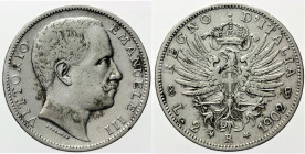 REGNO D’ITALIA VITTORIO EMANUELE III (1900-1943) 2 Lire 1902 Roma Gig 90 R AG gr. 9,95 macchie

BB