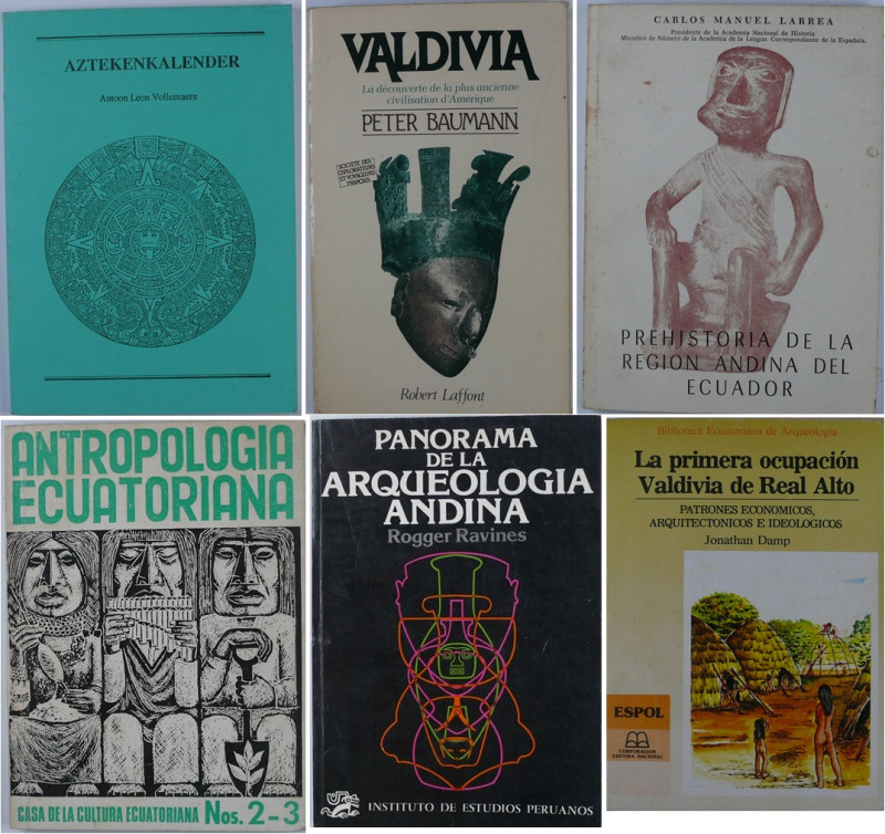 Lot de 6 ouvrages sur l'archéologie précolombienne
1- Antropologia ecuatoriana,...