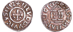 France - Louis 1er Le Pieux (814-840) - Denier au temple