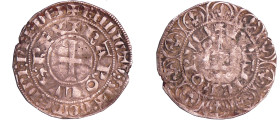 France - Charles IV (1322-1328) - Maille blanche - 1ère émission (2 mars 1323)