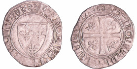 France - Charles VI (1380-1422) - Blanc guénar - 2ème émission (11 septembre 1389) - Romans