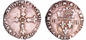 France - Henri IV (1589-1610) - Quart d'écu à la croix feuillue - 1599 K (Bordeaux)