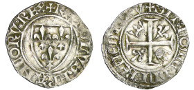France - Charles VI (1380-1422) - Blanc guénar - 2ème émission (11 septembre 1389) - Rouen
