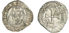 France - Louis XI (1461-1483) - Petit blanc à la couronne - 2ème émission (4 janvier 1474) - Saint-Lô