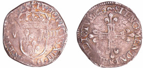 France - Louis XIII (1610-1643) - 1/8 d'écu à la croix fleurdelisée, avers côté d'écu de France - 1642 AR (Arras)