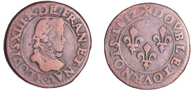 France - Louis XIII (1610-1643) - Double tournois au buste enfantin et col fraisé - 1612 K (Bordeaux)