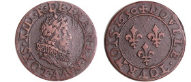 France - Louis XIII (1610-1643) - Double tournois au buste juvénile et col fraisé - 1630 A (Paris)
