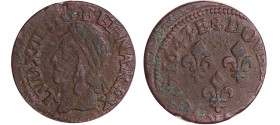 France - Louis XIII (1610-1643) - Double tournois de Warin - 1643 E