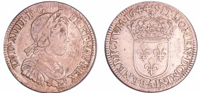 France - Louis XIV (1643-1715) - ¼ écu à la mèche courte - 1644 A (Paris)