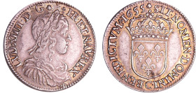 France - Louis XIV (1643-1715) - ½ écu à la mèche longue - 1655 C (Saint-Lô)