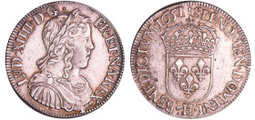 France - Louis XIV (1643-1715) - ½ écu à la mèche longue - 1651 H (La Rochelle)