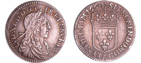 France - Louis XIV (1643-1715) - 1/12 d'écu au buste juvénile - 1660 A (Paris)